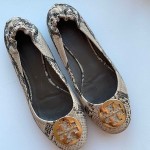 Tory Burch snakeskin ballet flats